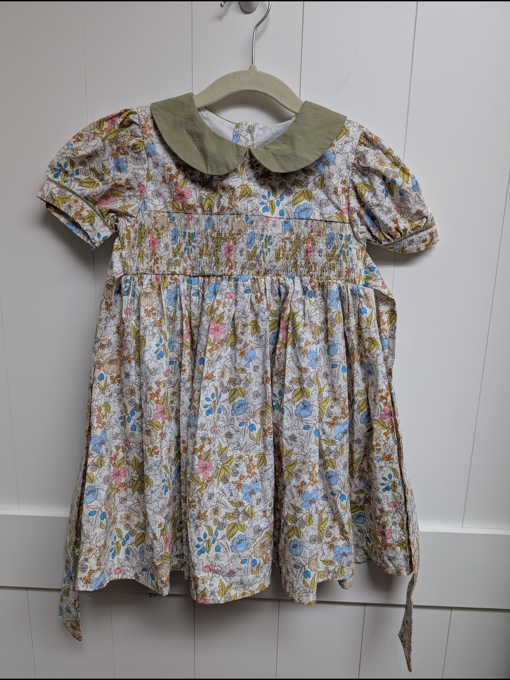 Mikistory Vintage Inspired Girls Floral Smocked Dress, 4y